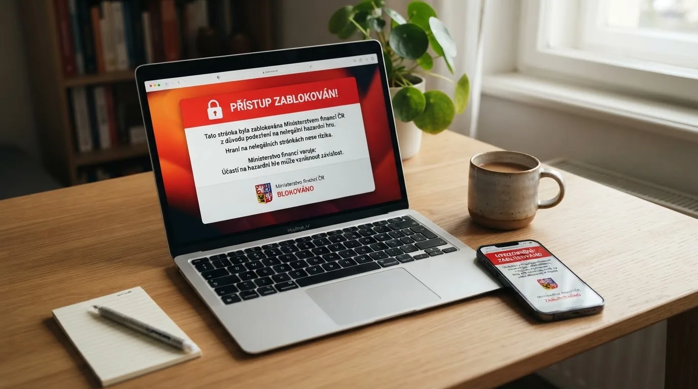 Úřední výpis zablokovaných hazardních domén s razítkem Ministerstva financí ČR