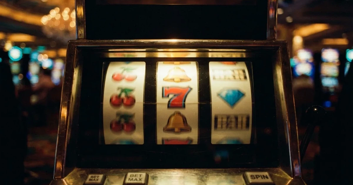 Detail roztočených válců výherního automatu s barevnými symboly v online casinu